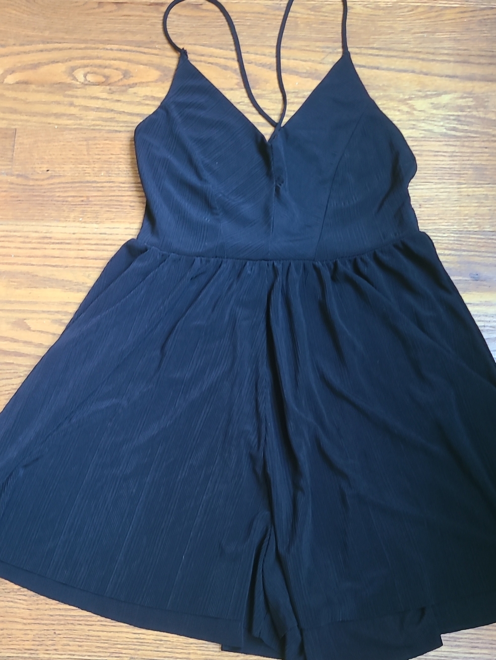 Zara Black Spaghetti-Strap V-Neck  Romper